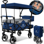 Bollerwagen faltbar gts - 9100 avec toit chariot de transport pliable incl. 2x systme de ceinture 3 ...