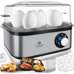 Cuit - ?ufs �lectrique pour 1 � 8 ?ufs en acier inoxydable 500w & fonction maintien au chaud interrupteur ...