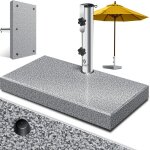 Pied de parasol en granit avec tube en acier inoxydable socle de parasol de haute qualit 30kg - pour ...