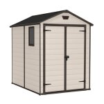 Abri de jardin en rsine keter manor 6x5 beige