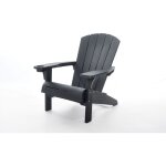 Fauteuil de jardin adirondack alpine - antracite style bois - keter