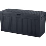 Tuttacasa - keter coffre avec sie'ge confortable cm117x45x57 en re'sine antichoc effet bois graphite ...