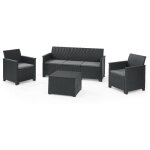 Keter ? ensemble salon de jardin 2 fauteuils + canap� 3 places + table de rangement ? structure solide ...