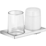 Keuco - edition 11 - distributeur de savon et verre avec support, verre / chrome 11153019000