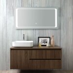 Kiamami valentina - meuble de salle de bain en bois noyer foncé, lavabo, miroir tactile led siena Kiamami valentina - meuble de salle de bain en bois noyer foncé, lavabo, miroir tactile led siena