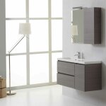 Kiamami valentina - meuble de salle de bains manhattan 90x40 cm avec tiroirs et armoire murale gauche ...