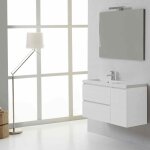 Kiamami valentina - meuble de salle de bains moderne 90 cm avec tiroirs manhattan blanc