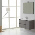 Kiamami valentina - meuble suspendu salle de bains moderne manhattan 90 cm gauche