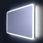 Kiamami valentina - miroir de salle de bain �clair� avec led angles arrondis 60 x 120 cm dallas