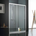 Kiamami valentina - porte coulissante pour douche en verre transparent 120 cm