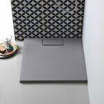 Kiamami valentina - receveur de douche anthracite 80x80 en r�sine fine mart