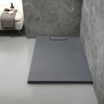Kiamami valentina - receveur de douche en résine gris ardoise 80x120 cm effet pierre mart Kiamami valentina - receveur de douche en résine gris ardoise 80x120 cm effet pierre mart