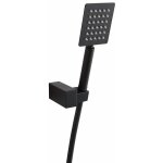 Kiamami valentina - set de douche avec support et pommeau de douche carr noir mat