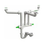 Kiamami valentina - siphon d'vier de cuisine 3 bacs  faible encombrement space 3