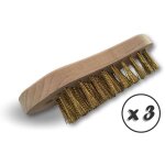 Kibros - brosse  main mtallique type violon diffrents matriaux - lot de 3 - laiton ondul
