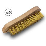 Kibros - brosse  main mtallique type violon diffrents matriaux - lot de 6 - acier dur