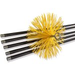 Kit de ramonage conduits gains brosse hrisson synthtique diamtre 150 mm 7 mtres en 5 cannes de 1, ...