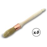 Lot de 6 pinceaux de pouce � rechampir brosse ronde en soie blanche � 20 mm id�al peinture r�novation ...