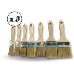 Pinceau  vernir srie pro paisse - soie blanche extra - manche bois naturel - quantit x3 - assortiment ...