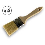 Lot de 6 pinceaux queue de morue soie blanche largeur 50 mm epaisseur triple tous types de travaux laques ...