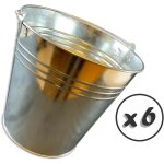 Kibros - seau acier galvanis  chaud - lot de 6 - seau galvanis