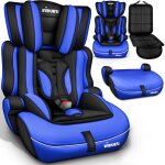 Kiduku siège auto pour enfants siège auto 9 - 36kg groupe 1 + 2 + 3 noir / bleu Kiduku siège auto pour enfants siège auto 9 - 36kg groupe 1 + 2 + 3 noir / bleu