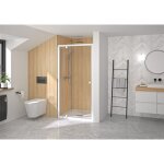 Kinedo - paroi douche porte pivotante supra p profil� blanc verre transparent 120cm pa1524btn