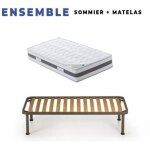 King of dreams - matelas 120x190 + sommier d�mont� + pieds offerts contact mousse a m�moire de forme ...