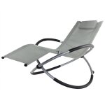 Kingpower - chaise longue de jardin chaise longue à bascule balançoire pool pliable transat gris Kingpower - chaise longue de jardin chaise longue à bascule balançoire pool pliable transat gris