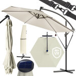 Parasol dport inclinable  330cm pare - soleil en aluminium avec clairage led protection uv80 + jardin ...