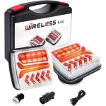 Kinzon feux arri�re de remorque sans fil magn�tiques, kit de feux led rechargeables �tanches ip65, feux ...