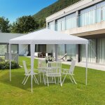 Kiosque de jardin pliable r�sistant � l?eau cadre en acier blanc pour jardin camping march� 270�270�254 ...