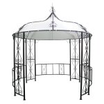 Vente - unique - kiosque de jardin en mtal faon fer forg d300 x h305 cm - noir - tilcara
