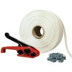 Kit 1 feuillard de cerclage tress� kft1 19 mm x 500 m + 250 boucles offertes + 1 tendeur - r�sistance ...