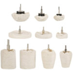 Kit de 10 disques de polissage comprenant un disque de polissage conique en flanelle blanche, une colonne ...