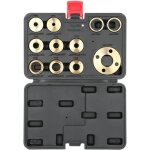 Kit de 11 guides de d�fonceuse en laiton avec adaptateur pour �crou de blocage.