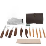 Kit de 15 outils de sculpture de pr�cision avec manche en noyer, comprenant un grattoir � bois, un outil ...