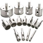 Kit de 15 scies cloches diamantées pour le verre, les bouteilles, le marbre, le granit et le carrelage ... Kit de 15 scies cloches diamantées pour le verre, les bouteilles, le marbre, le granit et le carrelage ...