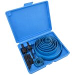Kit 17 scies cloches bimtalliques - 19 - 127mm - acier carbone - pour bois et placopltre - bote rangement ...