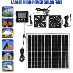 Kit de 2 ventilateurs �tanches ip65 � �nergie solaire pour poulailler, serre, abri de jardin, maison ...
