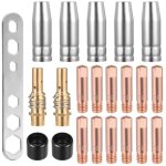 [jamais utilis�] kit de 22 consommables pour poste � souder mig / mag, comprenant : 12 pointes de contact ...