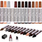 Kit de 25 stylos de retouche pour meubles - pour renover le bois - 12 marqueurs feutr�s et 12 b�tons ...