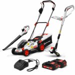 Elem garden technic - kit de 3 machines rechargeables 20v max - 2 batteries