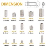 Kit 300pcs m2. 5 m3 m4 m5 m6 m8 vis sans t�te hexagonale, set assortiment kit de acier inoxydable douille ...