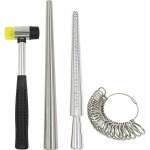 - kit d&39outils de calibrage de bagues, triboulet mesureur, maillet en acier avec t�te en caoutchouc, ...