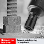 Kit de 5 douilles extractrices pour �crous et boulons endommag�s, rouill�s, arrondis ou ab�m�s (1 / 2 ) ...