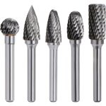 Kit de 5 pi�ces fraises rotatives en carbure de tungst�ne double coupe tige outil perceuse ponceuse electrique ...