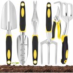Kit de 6 outils de jardinage en aluminium : griffe, pelle large et pelle � bord gradu� - plantation, ...