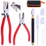 Kit de 7 outils de coupe de verre, pince  mchoire incurve avec embouts en caoutchouc, pointe en carbure ...