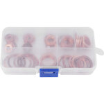 Kit de 80 bouchons de vidange en cuivre massif avec rondelles assorties, comprenant une bo�te pour l'entretien ...